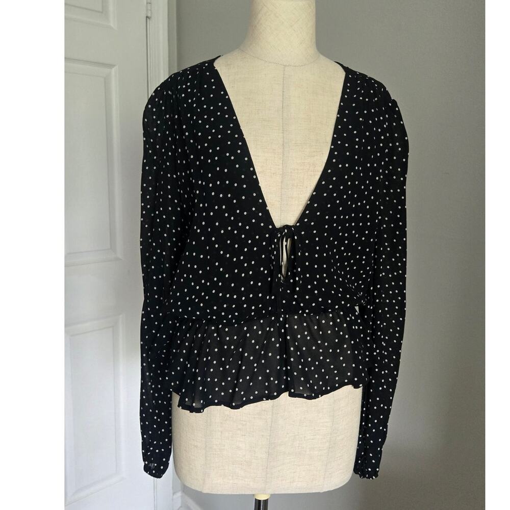 Reformation Nikki Polka Dot Blouse Size L